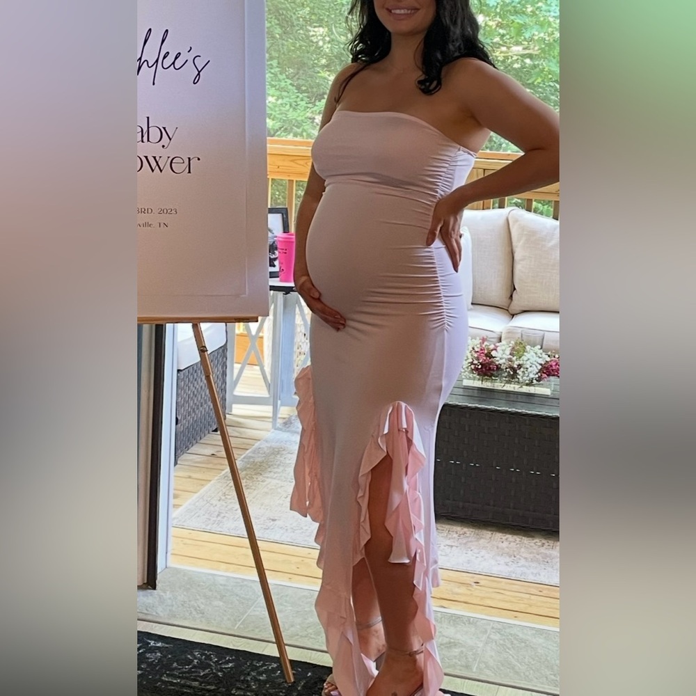 Elegant Pink Strapless Dress